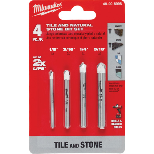 Natural Stone Bit Set, 4 Pieces, Carbide M & M Nord Ouest Inc