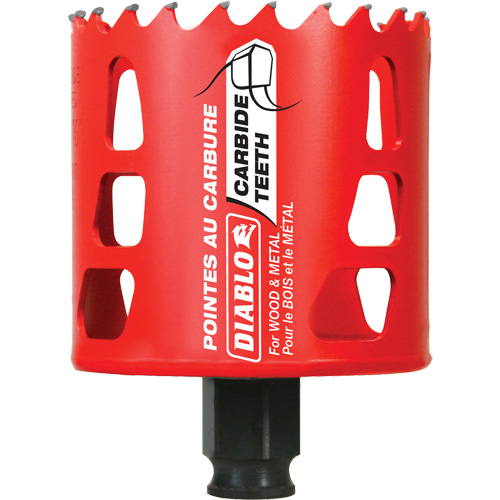 Wood & Metal Hole Saw, 2-11/16", 2-3/8" Depth of Cut, Carbide M & M Nord Ouest Inc