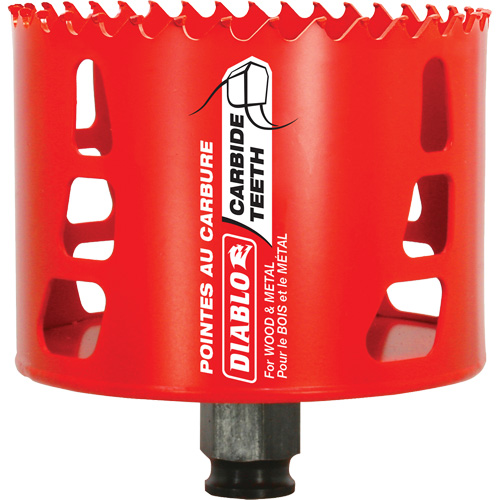 Scie cloche pour bois et m&eacute;tal, 3-1/2", Profondeur de la coupe 2-3/8", Carbure M & M Nord Ouest Inc