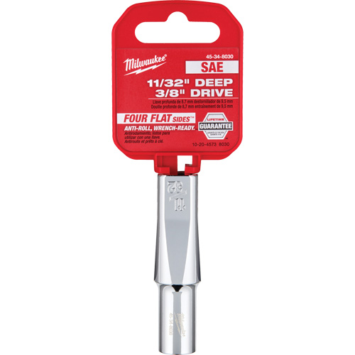 Douille SAE avec c&ocirc;t&eacute;s Four Flats, 11/32", Prise 3/8", 6 pans, Profond M & M Nord Ouest Inc