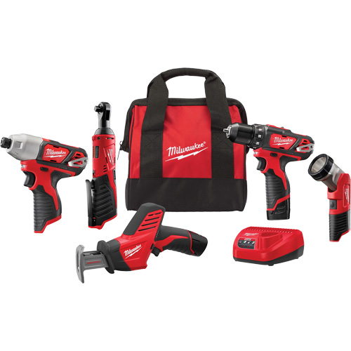 M12 5-Tool Combo Kit, Lithium-Ion, 12 V M & M Nord Ouest Inc