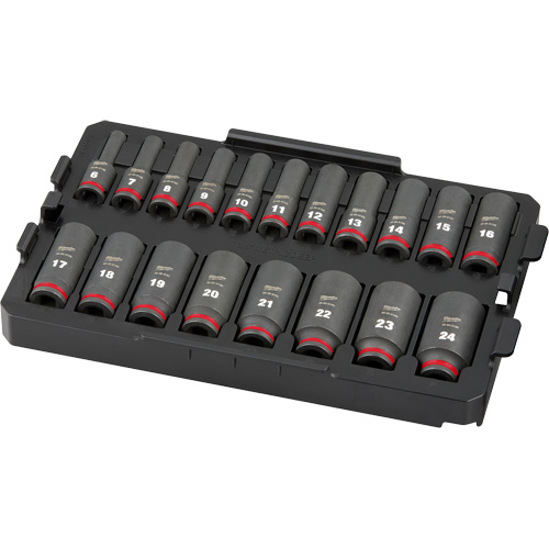 Jeu de douilles profondes 3/8" Shockwave Impact Duty Packout, 19 Mcx, Chocs, Prise de 3/8", Profond M & M Nord Ouest Inc