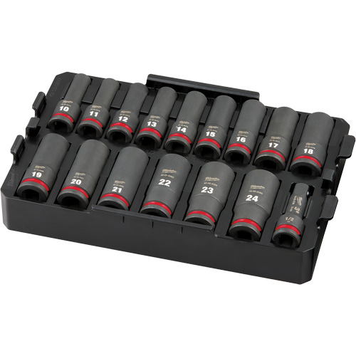 Jeu de douilles profondes 3/8" Shockwave Impact Duty Packout, 16 Mcx, Chocs, Prise de 1/2", Profond M & M Nord Ouest Inc