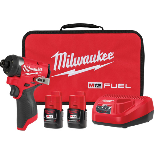 M12 Fuel Hex Impact Driver Kit, 1/4", 1500 in-lbs Max. Torque, 12 V, Lithium-Ion M & M Nord Ouest Inc