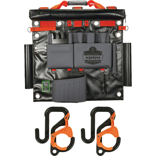 Arsenal 5711 Bucket Truck Tool Board with 2" Locking Aerial Bucket Hooks Kit, Nylon, 8 Pockets, Grey M & M Nord Ouest Inc