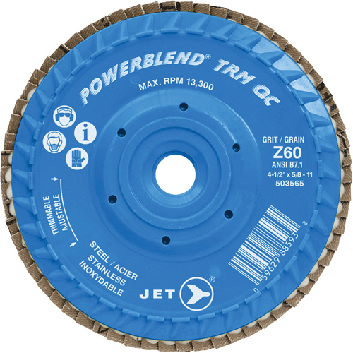 Disque &agrave; feuillets PowerBlend TRM QC ajustable, 5" x 5/8"-11, Type 27, Grain Z60, Alumine de zirconium M & M Nord Ouest Inc