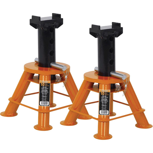 Low Profile Jack Stands, Locking Pin, 10 Tons Capacity, 17-1/3" - 11-1/8" H M & M Nord Ouest Inc