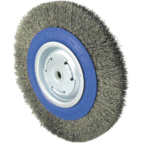 Crimped Wire Wheel Brushes, 8" Dia., 0.014" Fill, 1/2" - 5/8" - 2 Arbor M & M Nord Ouest Inc
