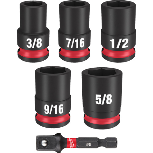 Jeu de douilles SAE &agrave; 6 pans Shockwave Impact Duty, 6 Mcx, Chocs, Prise de 3/8" M & M Nord Ouest Inc