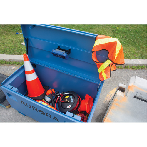 Coffre &agrave; outils de chantier, 60" x 24" x 27-1/2", Acier, Bleu M & M Nord Ouest Inc