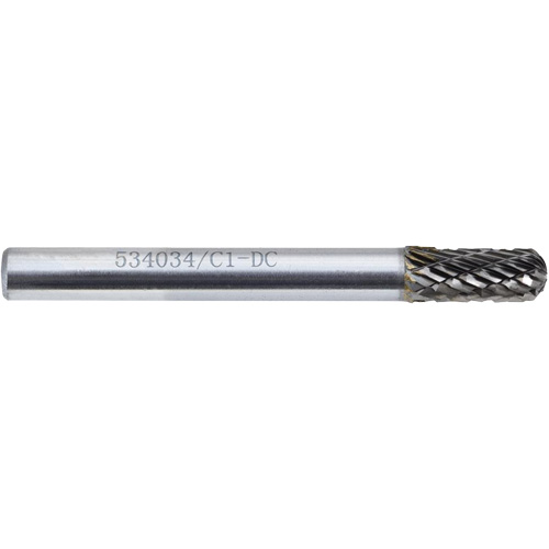 C1-DC JET-KUT GP Round Nose Shape Carbide Bur, 1/4" Dia. M & M Nord Ouest Inc