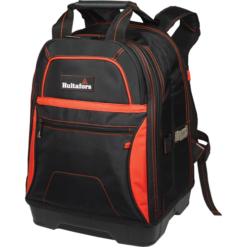 Molded Base Bottom Tool Backpack, Black/Red, Ballistic/Polyester M & M Nord Ouest Inc