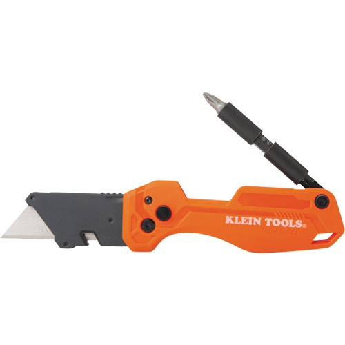 Folding Utility Knife With Driver, 1" Blade, Steel Blade, Plastic Handle M & M Nord Ouest Inc