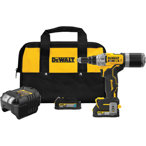 XR&reg; Brushless Cordless 1/4" Rivet Tool Kit with POWERSTACK M & M Nord Ouest Inc