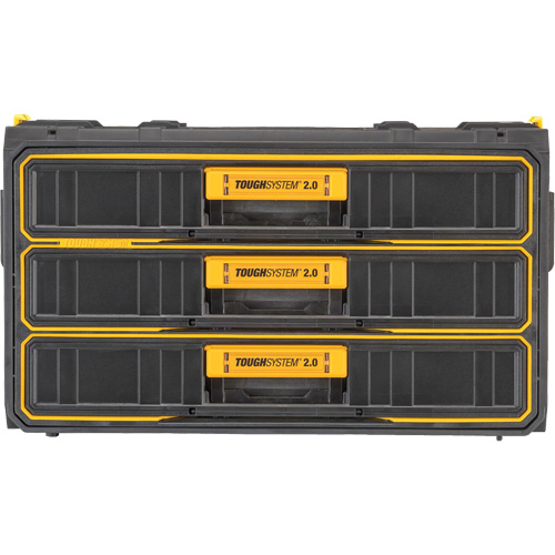Unit&eacute; &agrave; trois tiroirs ToughSystem 2.0, 21-4/5" x 12-3/10" x 12-3/5", Noir/Jaune M & M Nord Ouest Inc