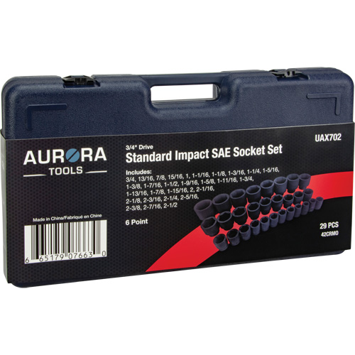 SAE Socket Set, 29 Pcs, Impact, 3/4" Drive Size M & M Nord Ouest Inc