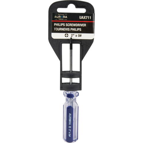 Blue Transparent Striped Philips Screwdriver, #0, Plastic Handle M & M Nord Ouest Inc