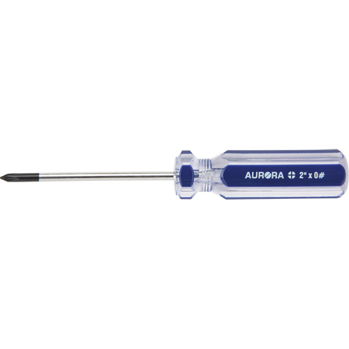 Blue Transparent Striped Philips Screwdriver, #0, Plastic Handle M & M Nord Ouest Inc
