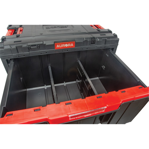 Arx&reg; Single Drawer Toolbox, 11-1/5" W x 18-3/10" D x 9-1/10" H, Black/Red M & M Nord Ouest Inc