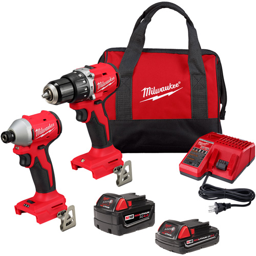 Ensemble combin&eacute; de deux outils compact sans balai, Lithium-ion, 18 V M & M Nord Ouest Inc