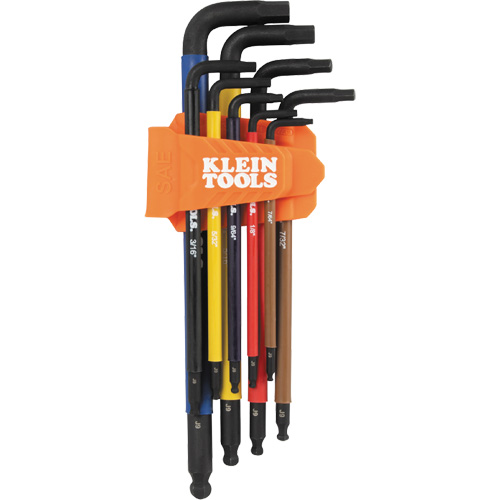 Colour-Coded Extra-Long L Style Hex Key Caddy Set, 9 Pcs., Imperial M & M Nord Ouest Inc