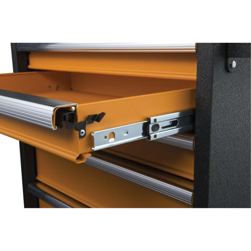 GSX Series Rolling Tool Cabinet, 6 Drawers, 36" W x 18-1/5" D x 37-2/5" H, Black/Orange M & M Nord Ouest Inc