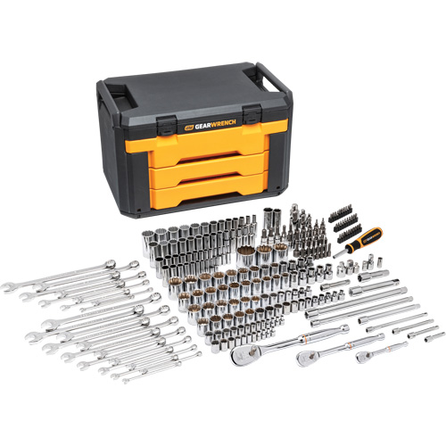 12-Point Mechanics Tool Set in 3 Drawer Storage Box M & M Nord Ouest Inc