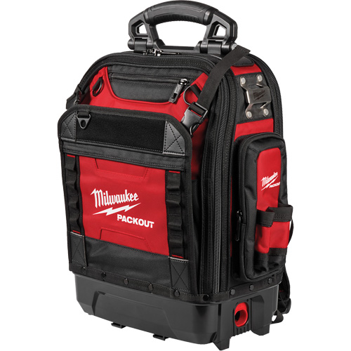 PackOut Structured Backpack, 9-1/2" L x 18" W, Black/Red, Polyester M & M Nord Ouest Inc