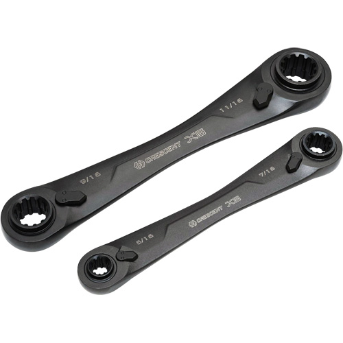 X6 4-in-1 Black Oxide Spline Ratcheting SAE Wrench Set, 2 Pieces, Imperial M & M Nord Ouest Inc