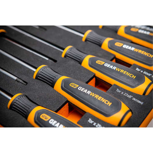 Torx&reg; Dual Material Screwdriver Set in Foam Storage Tray, 10 Pcs. M & M Nord Ouest Inc