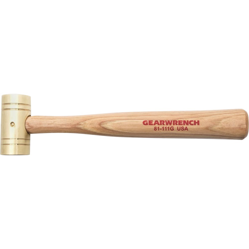 Brass Hammer with Hickory Handle, 1 lbs Head Weight, 11" L M & M Nord Ouest Inc