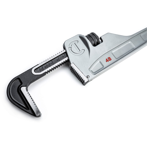 Cl&eacute; &agrave; tuyaux, Cap des m&acirc;choires 6", Longueur 48", Fini Rev&ecirc;tement en poudre, Prise Non-ergonomique M & M Nord Ouest Inc