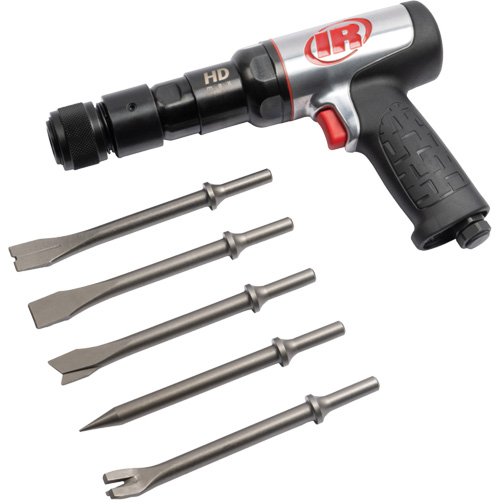 5-Piece Heavy-Duty Air Hammer with Chisel Set, 2.66 CFM, 1/4" NPT, 2600 BPM, 3/4" x 3" (19mm x 76mm) M & M Nord Ouest Inc