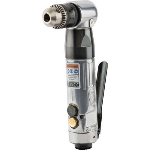 Perceuse pneumatique &agrave; angle, 20,5 pi, cu/min, 1/4" NPT, 98 dBA, 3/8" mandrin, Avec cl&eacute; M & M Nord Ouest Inc