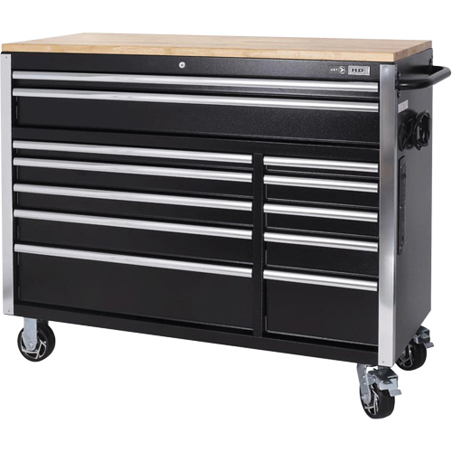 HDRC5212 HD Series Roller Cabinet, 12 Drawers, 51-1/4" W x 21" D x 40-3/10" H, Black M & M Nord Ouest Inc