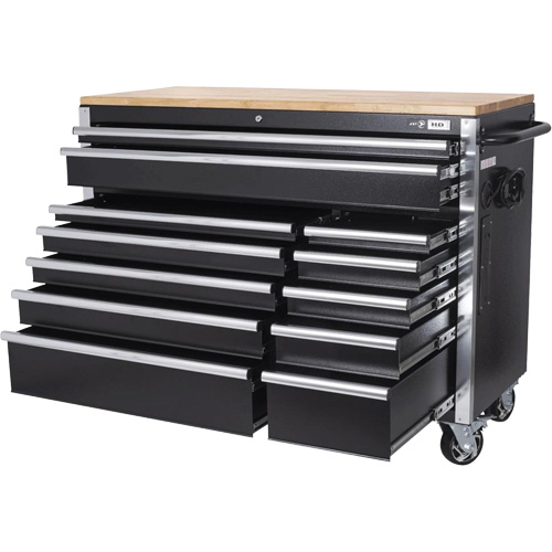 HDRC5212 HD Series Roller Cabinet, 12 Drawers, 51-1/4" W x 21" D x 40-3/10" H, Black M & M Nord Ouest Inc