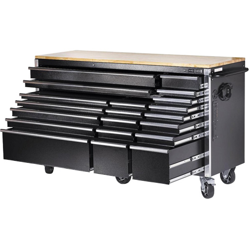 HDRC7220 HD Series Roller Cabinet, 20 Drawers, 72" W x 24" D x 42-3/10" H, Black M & M Nord Ouest Inc