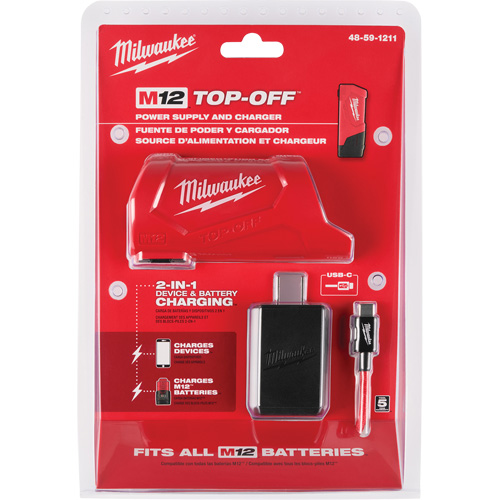 Bloc d'alimentation et chargeur M12 TOP-Off, 12 V, Lithium-ion M & M Nord Ouest Inc