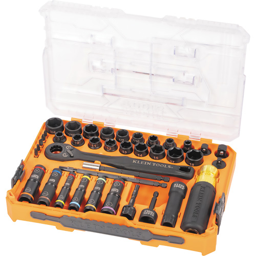 Jeu complet de douilles &agrave; chocs ouvertes & basculantes KNECT, 39 Mcx, Chocs M & M Nord Ouest Inc