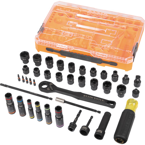 Jeu complet de douilles &agrave; chocs ouvertes & basculantes KNECT, 39 Mcx, Chocs M & M Nord Ouest Inc