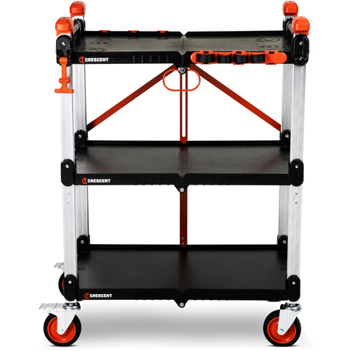 Chariot de chantier pliable &agrave; 3 &eacute;tag&egrave;res SITERUNNER, 30-3/5" lo x 20" la x 42-1/2" h, Noir M & M Nord Ouest Inc