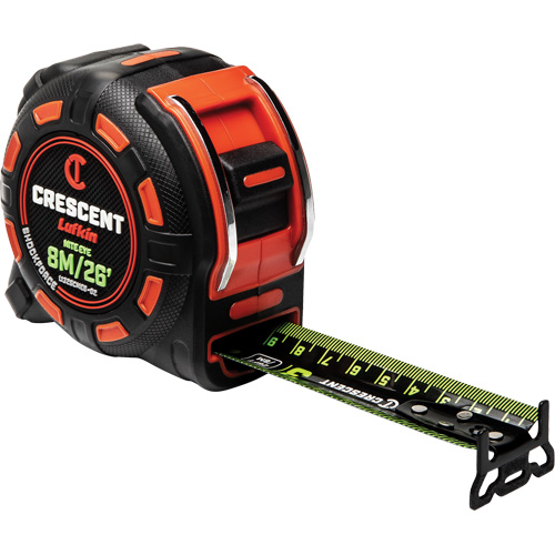 Ruban &agrave; mesurer Shockforce NITE EYE, 1-1/4" x 25'/8 m, Marques de goujon M&eacute;trique/SAE M & M Nord Ouest Inc