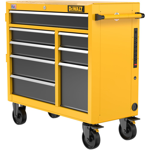 Heavy-Duty Mobile Workstation, 8 Drawers, 40" W x Yellow M & M Nord Ouest Inc