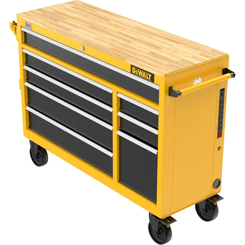 Heavy-Duty Mobile Workstation, 8 Drawers, 52" W x Yellow M & M Nord Ouest Inc