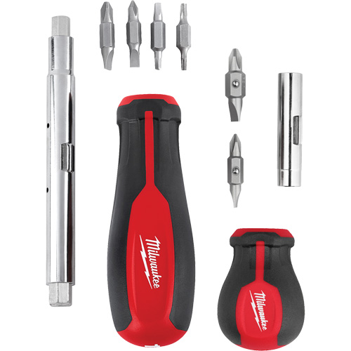 11-in-1 Multi-Bit Screwdriver & 6-in-1 Stubby Multi-Bit Screwdriver Set, 3"/9-4/5" L, Cushion Grip Handle M & M Nord Ouest Inc