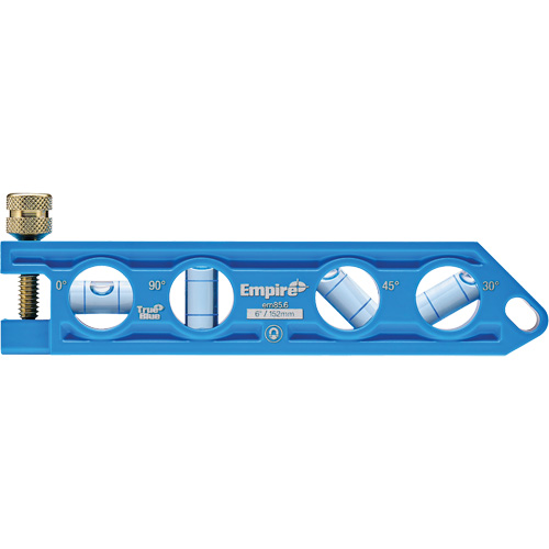 Niveau torpille moul&eacute; sous pression TRUE BLUE, 6" lo, Aluminium, 4 fioles M & M Nord Ouest Inc