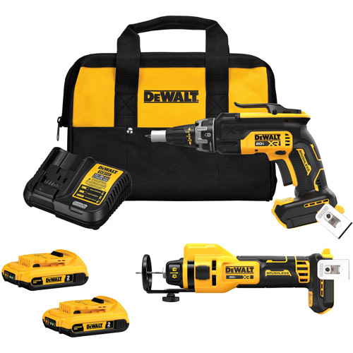 XR&reg; Brushless Drywall Screwgun & Cut-Out Tool Combo Kit, Lithium-Ion, 20 V M & M Nord Ouest Inc