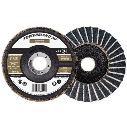 POWERBLEND NF Flap Disc, 5" x 7/8", Type 29, Z60 Grit, Zirconia Alumina M & M Nord Ouest Inc