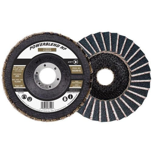 Disque &agrave; lamelles POWERBLEND NF, 4-1/2" x 7/8", Type 29, Grain Z60, Alumine de zirconium M & M Nord Ouest Inc