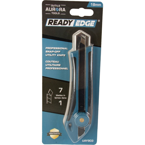 Couteau professionnel de 18 mm, Acier inoxydable, Robuste, Prise en Caoutchouc M & M Nord Ouest Inc
